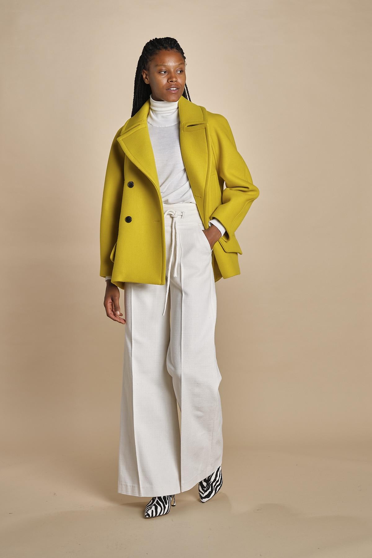 peacot doppiopetto A LINE PEA JACKET A19FV02 NS77 YELLOW martin grant 