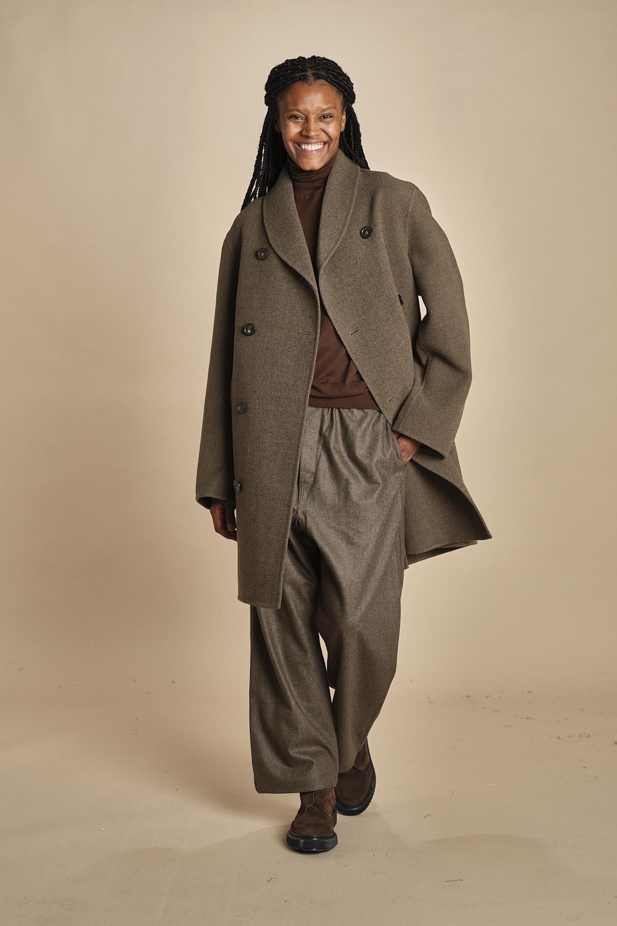 cappotto doppiopetto panno CROSS MINK sofie d'hoore 