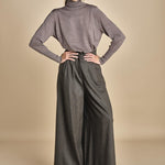 pantalone in flanella con cuciture T1406L VERDE dusan 