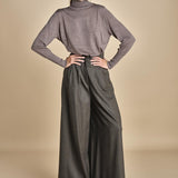 pantalone in flanella con cuciture T1406L VERDE dusan 