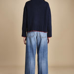 maglia dolcevita over SAMANTHA BLU NAVY ROSSO tenne' 