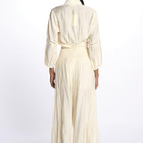 MARIA top con nodo e maniche lunghe MARIA SAND laraethnics 
