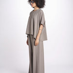 t-shirt in tessuto diagonale U3059 TORTORA dusan 