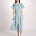abito midi punto smoke VIOLET DRESS 112 BLUE sea ny 