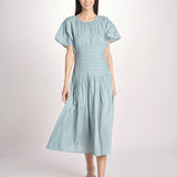 abito midi punto smoke VIOLET DRESS 112 BLUE sea ny 