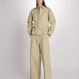 camicia in canvas G011-0212-1186 KAKI CHIARO n21 
