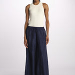 PALAZZO pantaloni in seta  by milaura. BE24252PANT NAVY benaras soleil 