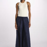 PALAZZO pantaloni in seta  by milaura. BE24252PANT NAVY benaras soleil 