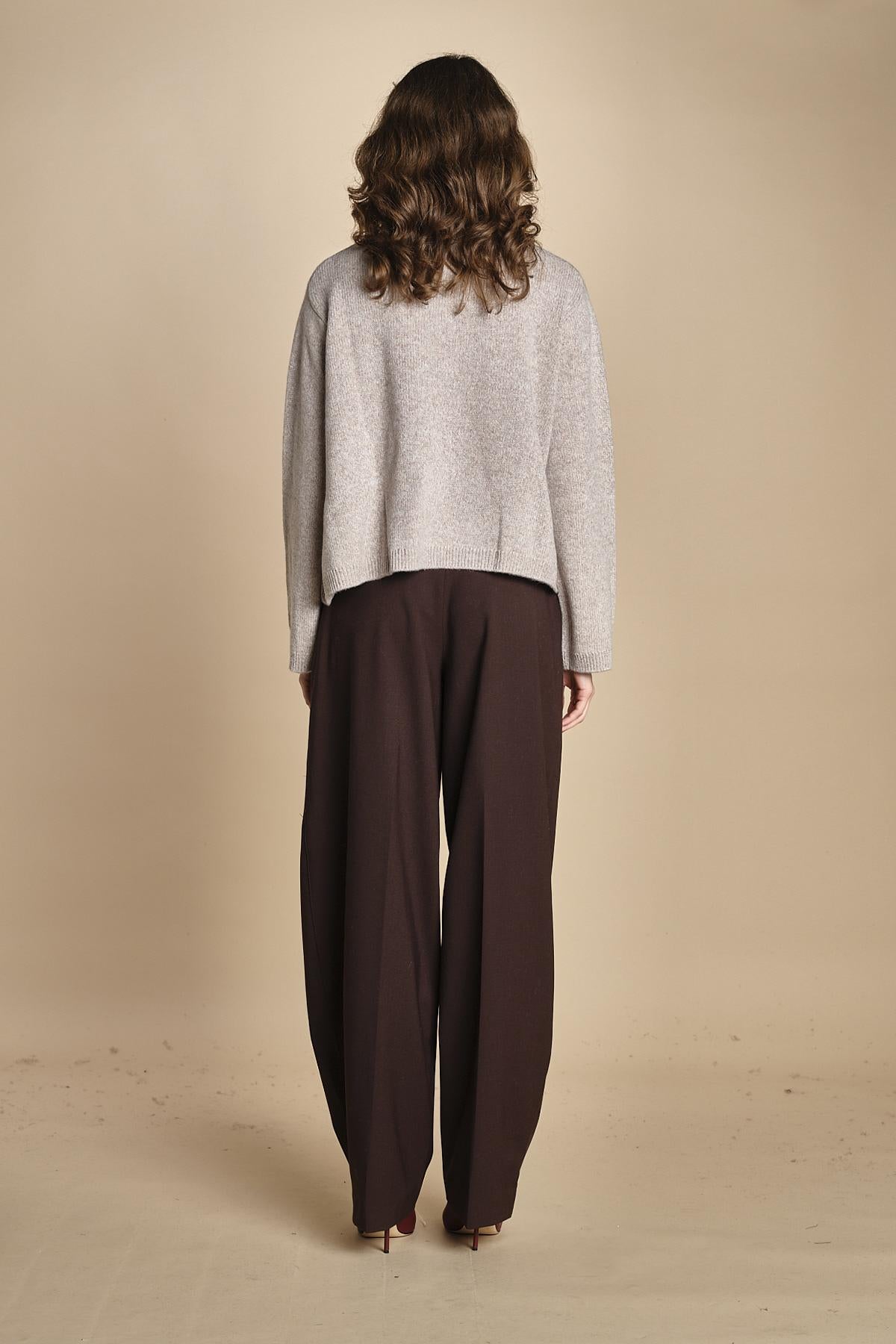 girocollo rasato in moulinè MIL13BIS MOULINE 14020 BEIGE milaura 