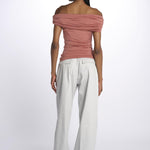 Top ARIEL jersey arricciato 12248302 TERRACOTTA malina 