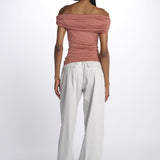 Top ARIEL jersey arricciato 12248302 TERRACOTTA malina 