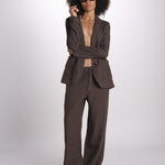 blazer due bottoni in lino LIVI STRUCURELINEN BROWN true avenue 