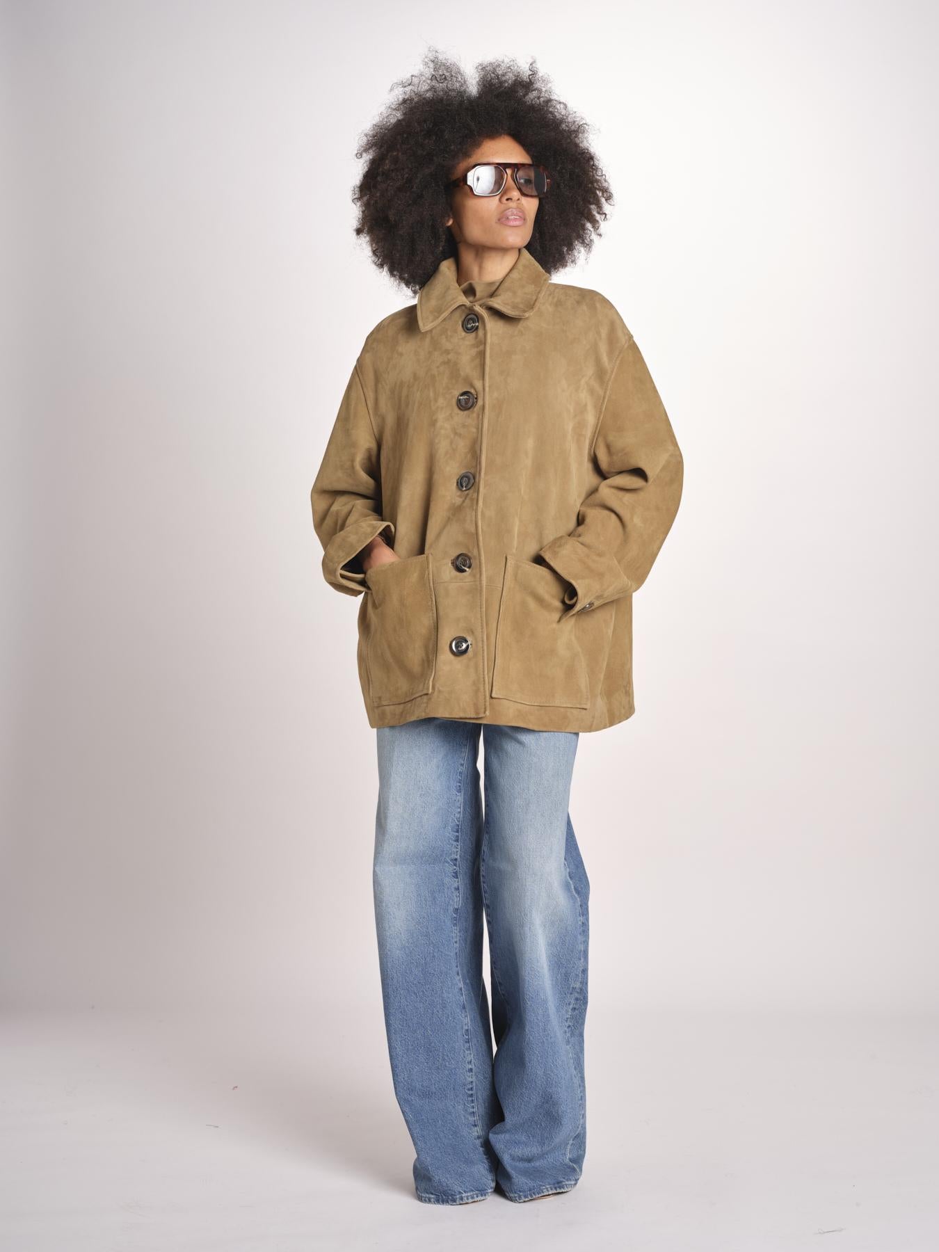 giacca in camoscio BLS0629VINCENZO SABLE ECR 4126S soeur 