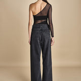 body monospalla in jersey e tulle SEX AND THE CITY BLACK undress code 