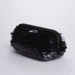 Clutch SANTORINI grande con paillettes BAG SANTORINI BLACK boheme couture 