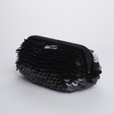 Clutch SANTORINI grande con paillettes BAG SANTORINI BLACK boheme couture 