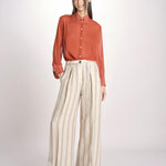 camicia uomo in seta P29D0SELMA ORANGE massimo alba 