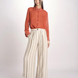 camicia uomo in seta P29D0SELMA ORANGE massimo alba 