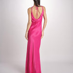 abito lungo liscio spallina 3403 FUXIA access 