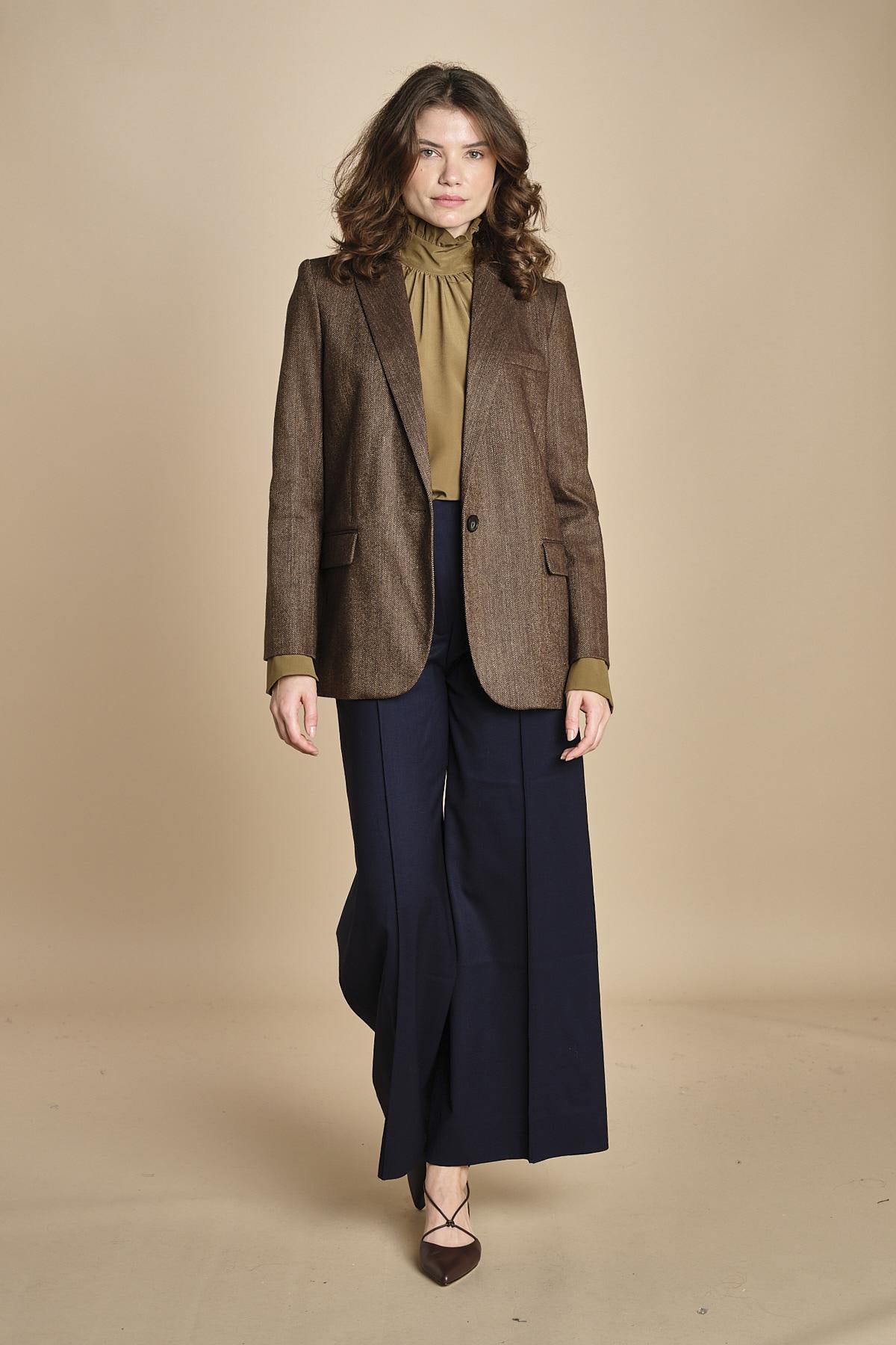 pantalone over con nervature in gabardine ORIANA 540339 15 quelledue 