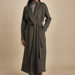 cappotto lungo in jersey di cachemire spinato T8955M MORO dusan 