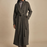 cappotto lungo in jersey di cachemire spinato T8955M MORO dusan 