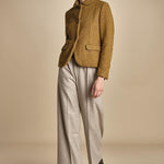 pantalone con elastico in punto milano PENSIL BEIGE true avenue 