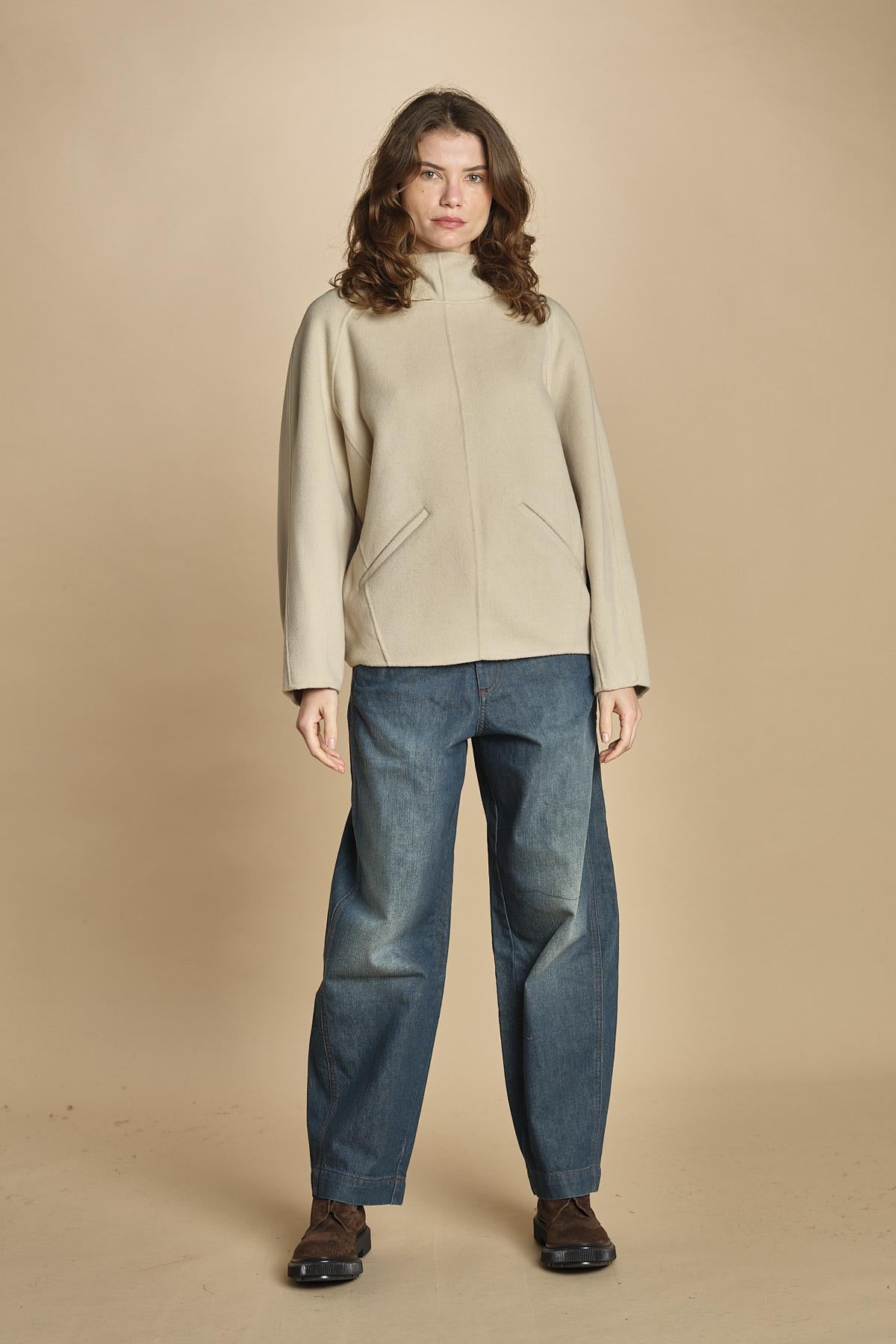 felpa double con cappuccio. PUL0123 BLA0225W soeur 