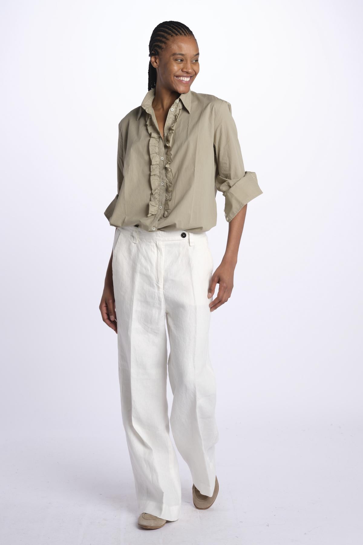 GEMMA camicia con rouches M27D0GEMMAT0278 FANGO massimo alba 
