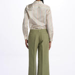 Pantalone MELODY D cropped canvas tinto capo MELODYD408501 19 quelledue 