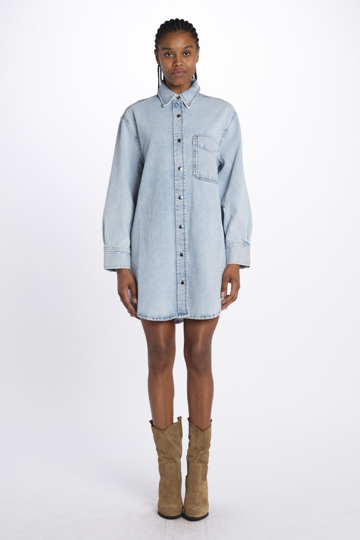 Mini abito THE SHIRT DRESS denim WP25DDR002 ETTIE frame 
