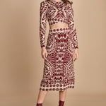 gonna jaquard con fiori PINEAPPLE LOVE 351825 OFF WHITE farm rio 