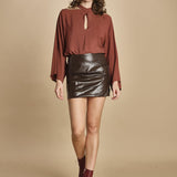 minigonna in ecopelle 30703-302 MORO 69 federica tosi 