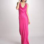 abito lungo liscio spallina 3403 FUXIA access 