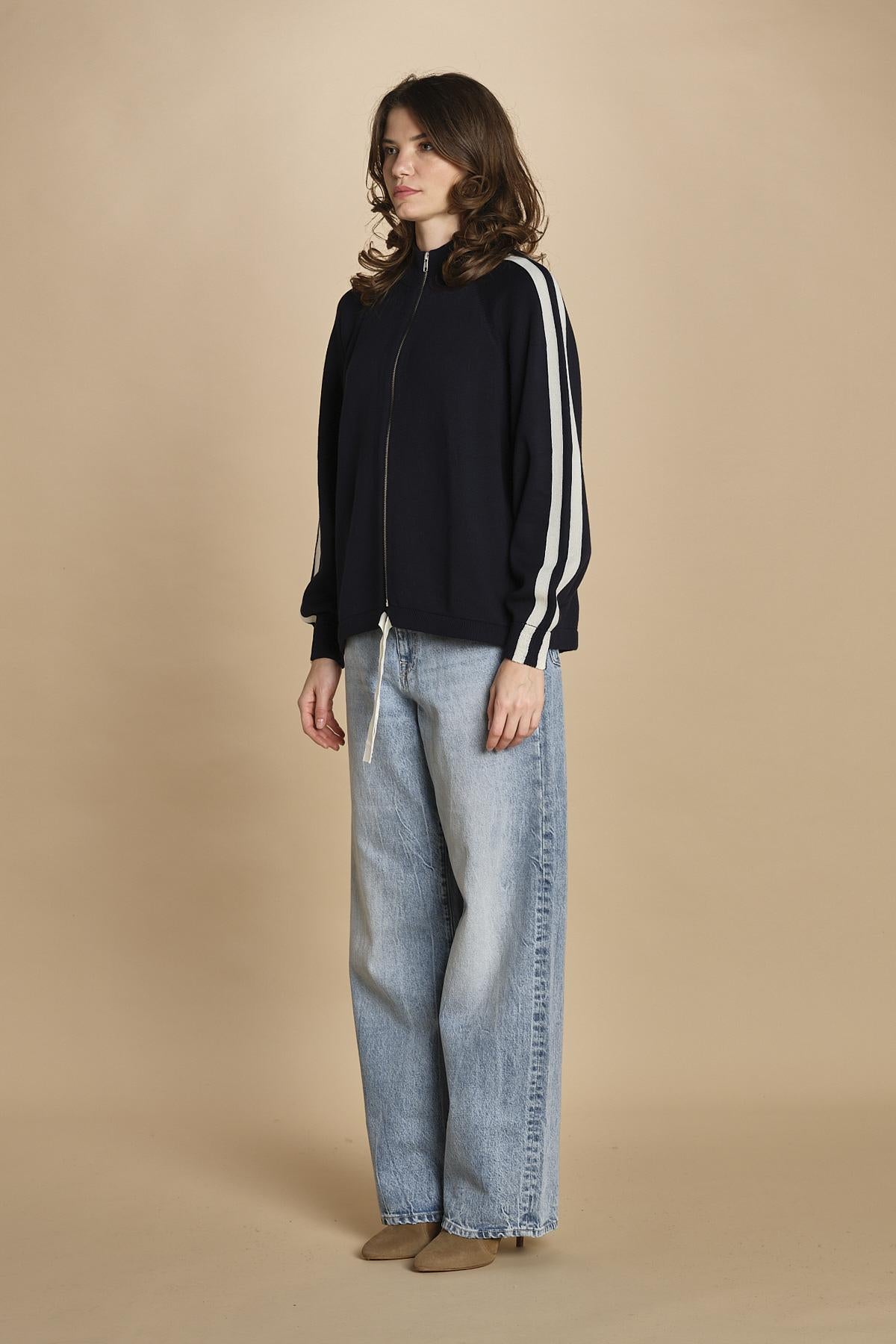maglia bande con zip ANGIX NAVY bellerose 