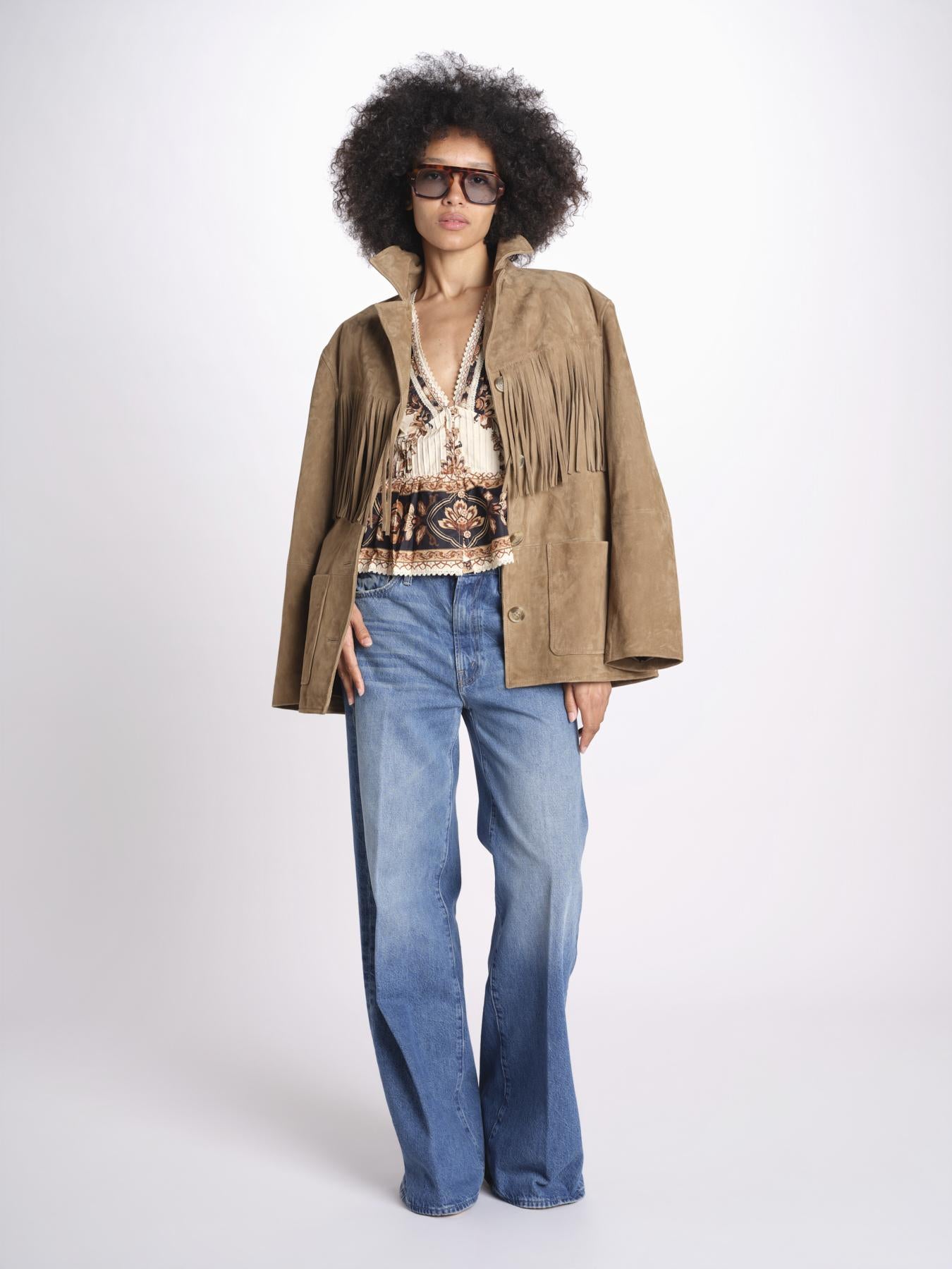 camicia m/l stampa a fiori 344141 MAJESTIC SAND 26069 farm rio 