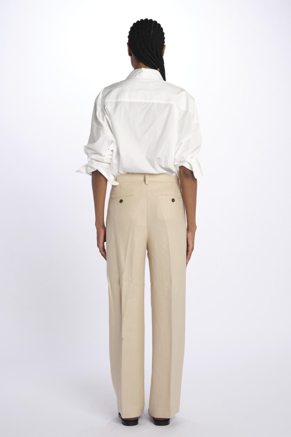 Pantalone lino spina LAMIA T2272F123 massimo alba 