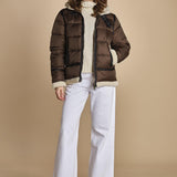 piumino con cappuccio IDAK2 BROWN schott 