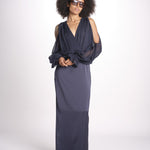 abito lungo con manica lunga LEESA E022630011 NAVY ramy brook 