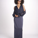 abito lungo con manica lunga LEESA E022630011 NAVY ramy brook 