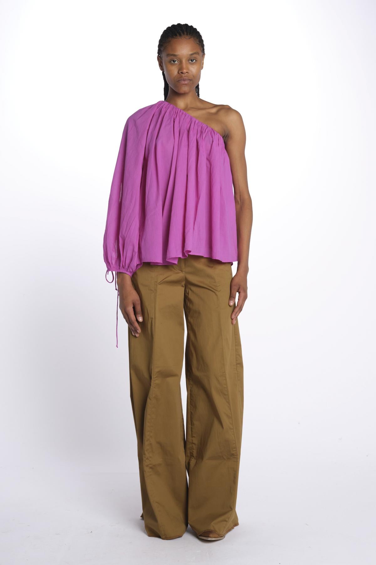 Camicia JOINA voille over mono spalla JOINA PURPLE laurence bras 