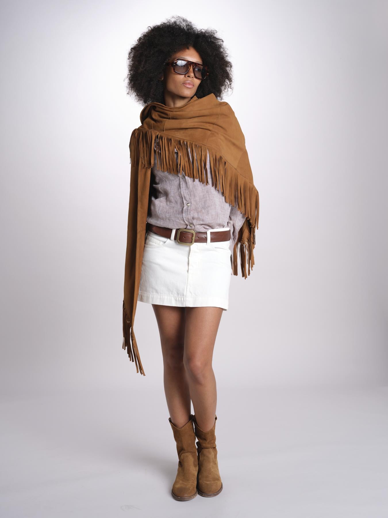 minigonna denim MIETTA C43 IVORY milaura 