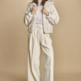 bomber in ecofur. ALBA ECRU giovanni paris 