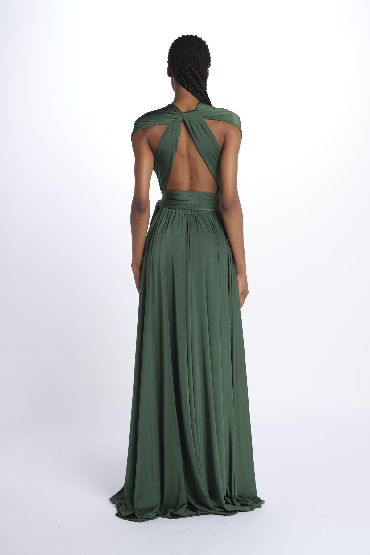 ALLUIM DRESS abito lungo ALLIUM GREEN nash 