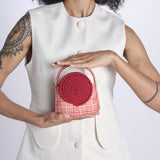 Borsa cerchio piccola MINI GUNTER 26R1GUN03 NATURAL RED destree 