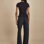 t-shirt a costine con manica corta THE RIB BABY TEE WE24JKT015 NERO frame 