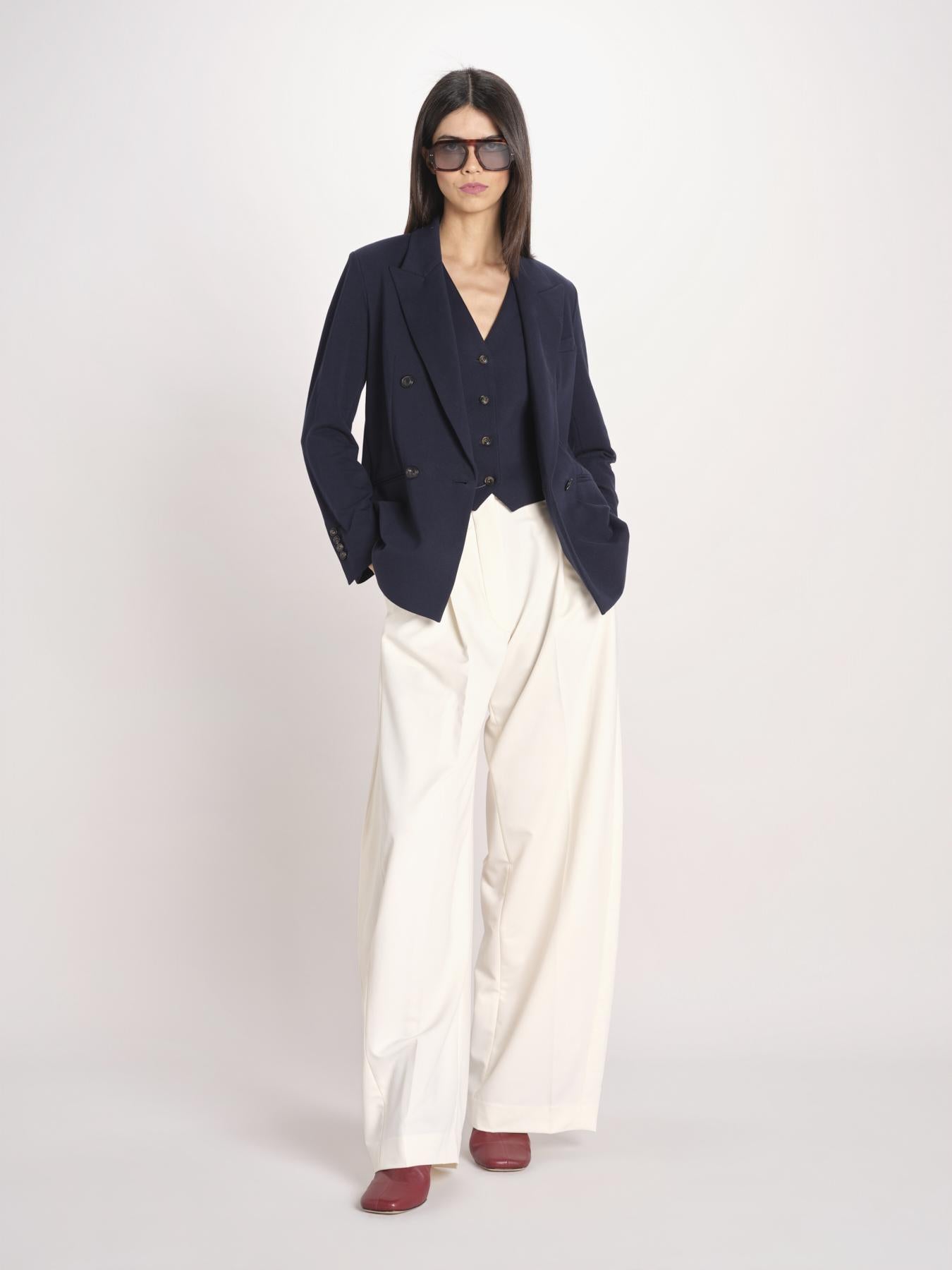 doppiopetto maschile in felpa FD3822 447 BLU circolo 1901 