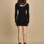 miniabito in maglia con scollo sulla spalla 32304-350 NERO 29 federica tosi 