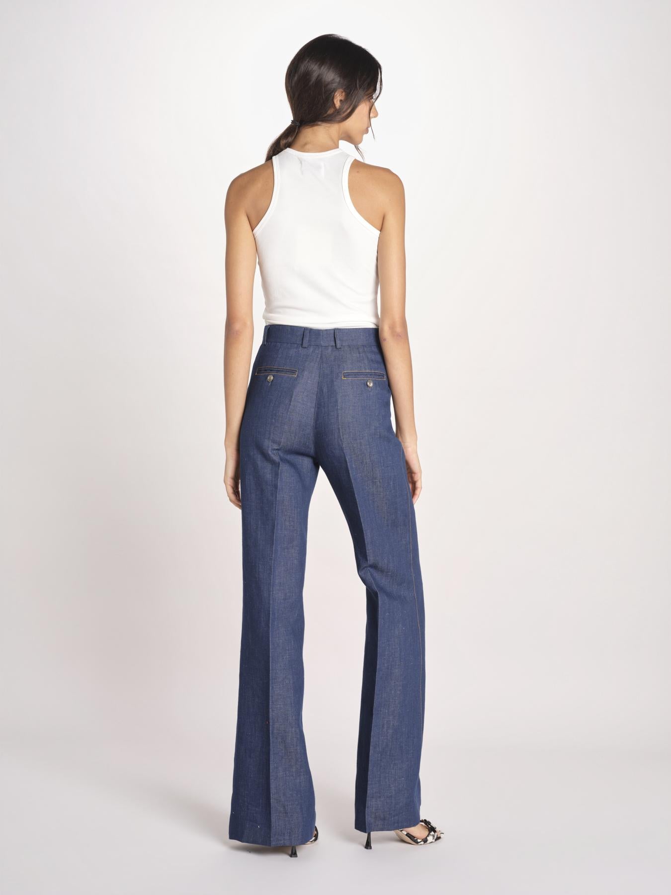 pantalone con nervature in denim OTTAVIA 673855 684 quelledue 