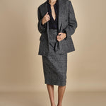 L062 blazer over gessato L031-3092-Q911 NERO_BIANCO n21 